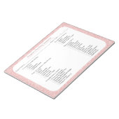 バラ金ゴールドグリッターページの梱包チェックリスト ノートパッド (アングル)