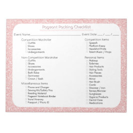 バラ金ゴールドグリッターページの梱包チェックリスト ノートパッド