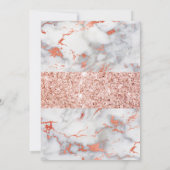 バラ金ゴールドグリッターホワイトマーブルムスリム結婚ズ 招待状 (裏面)