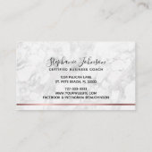 バラ金ゴールドグリッターホワイトマーブルモノグラムロゴ 名刺 (裏面)