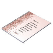 バラ金ゴールドグリッターボスレディやる気を起こさせる引用文 ノートブック (左側)