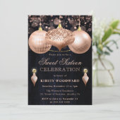 バラ金ゴールドグリッターボーブルクリスマススウィート16 招待状 (スタンド正面)