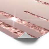 バラ金ゴールドグリッターポスタカスタムー文字 ポスター (角)