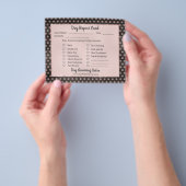 バラ金ゴールドグリッターポーズドッググルーミングレポートカード チラシ (手)