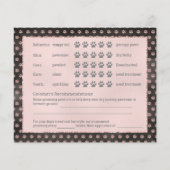 バラ金ゴールドグリッターポーズドッググルーミングレポートカード チラシ (裏面)