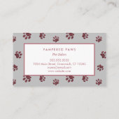 バラ金ゴールドグリッターポープリントペットサロン 名刺 (裏面)