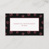 バラ金ゴールドグリッターポープリントペットシッター 名刺 (正面)