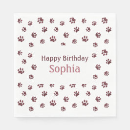 バラ金ゴールドグリッターポープリントペットバースデーパーティー スタンダードカクテルナプキン