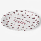 バラ金ゴールドグリッターポープリントペットバースデーパーティー ペーパープレート (アングル)