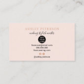 バラ金ゴールドグリッターマスク顔デザインピンク 名刺 (裏面)