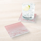 バラ金ゴールドグリッターマーブルガラスコースター ガラスコースター (アングル)