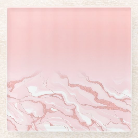 バラ金ゴールドグリッターマーブルガラスコースター ガラスコースター (正面)