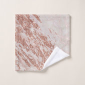 バラ金ゴールドグリッターマーブルスワールストーン バスタオルセット (ウォッシュタオル)