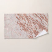 バラ金ゴールドグリッターマーブルスワールストーン バスタオルセット (ハンドタオル)