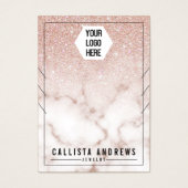 バラ金ゴールドグリッターマーブルネックレスディスプレイ (正面)