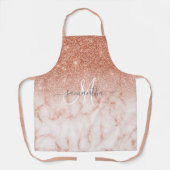 バラ金ゴールドグリッターマーブルピンクスクリパーソナライズされたプト エプロン (正面)