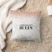 バラ金ゴールドグリッターマーブルボスレディーネーム クッション (ブランケット)