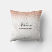 バラ金ゴールドグリッターマーブルボスレディーネーム クッション (裏面)