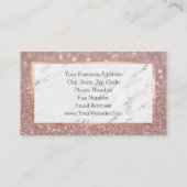 バラ金ゴールドグリッターマーブルメイクアップアーティストヘア 名刺 (裏面)