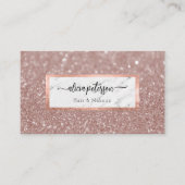 バラ金ゴールドグリッターマーブルメイクアップアーティストヘア 名刺 (正面)