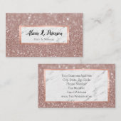 バラ金ゴールドグリッターマーブルメイクアップアーティストヘア 名刺 (正面/裏面)