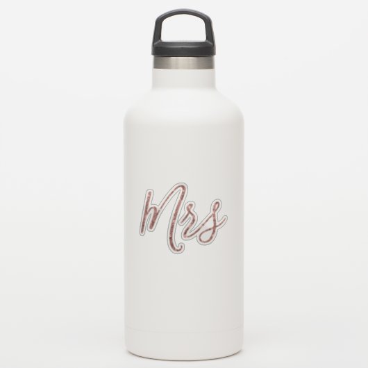 バラ金ゴールドグリッターミセス・ビニール・カットアウト シール (ウォーターボトル)