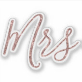 バラ金ゴールドグリッターミセス・ビニール・カットアウト シール (正面)