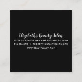 バラ金ゴールドグリッターメイクアップアーティストヘアサロンビジネス スクエア名刺 (裏面)