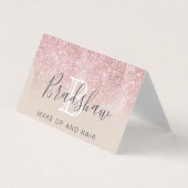 バラ金ゴールドグリッターメイクアップアーティストヘアサロン 名刺 (正面)