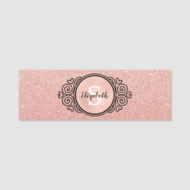 バラ金ゴールドグリッターメイクアップアーティストヘアサロン 名札