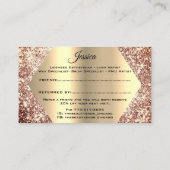 バラ金ゴールドグリッターメイクアップアーティストラッシュレファレンス 名刺 (裏面)