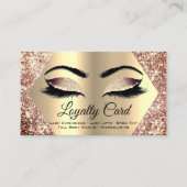 バラ金ゴールドグリッターメイクアップアーティストラッシュロイヤリティ 名刺 (正面)