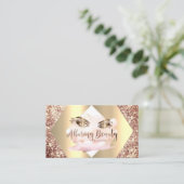 バラ金ゴールドグリッターメイクアップアーティストラッシュ魅力的 名刺 (スタンド正面)