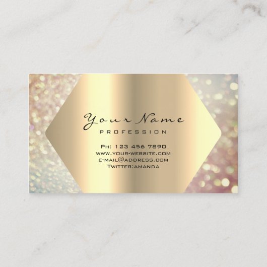 バラ金ゴールドグリッターメイクアップアーティストラッズシャンパイニュ1 名刺 (裏面)