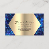 バラ金ゴールドグリッターメイクアップアーティストラッズブルーネイビー 名刺 (裏面)