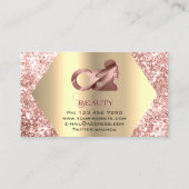 バラ金ゴールドグリッターメイクアップアーティストラッズロゴ 名刺 (裏面)