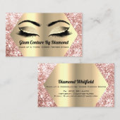 バラ金ゴールドグリッターメイクアップアーティストラッズ赤面 名刺 (正面/裏面)