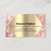 バラ金ゴールドグリッターメイクアップアーティストラッズ赤面 名刺 (裏面)