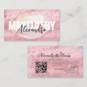 バラ金ゴールドグリッターメイクアップアーティストリップサロン 名刺 (正面/裏面)