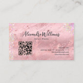 バラ金ゴールドグリッターメイクアップアーティストリップサロン 名刺 (裏面)