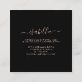 バラ金ゴールドグリッターメイクアップアーティスト名刺 スクエア名刺 (裏面)