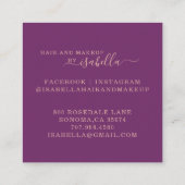 バラ金ゴールドグリッターメイクアップアーティスト梅 スクエア名刺 (裏面)