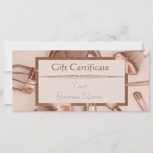 バラ金ゴールドグリッターメイクアップサロンギフト券 (正面)