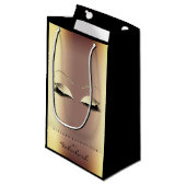 バラ金ゴールドグリッターメイクアップ美しい グラデーション スモールペーパーバッグ (正面アングル)