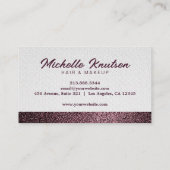 バラ金ゴールドグリッターメイクアップ&美容師サロンバス 名刺 (裏面)