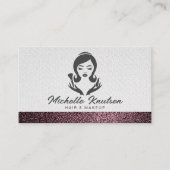 バラ金ゴールドグリッターメイクアップ&美容師サロンバス 名刺 (正面)