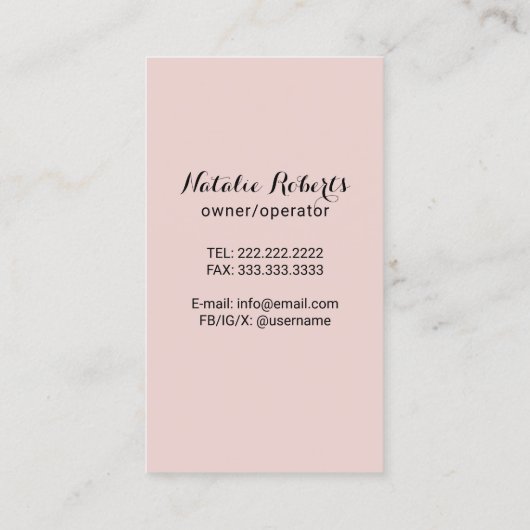 バラ金ゴールドグリッターメイドハウスクリーニングサービス 名刺 (裏面)