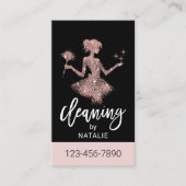 バラ金ゴールドグリッターメイドハウスクリーニングサービス 名刺 (正面)