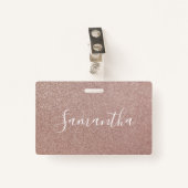 バラ金ゴールドグリッターメタリックかわいらしスパークガーリーリー バッジ (正面クリップ)