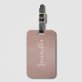 バラ金ゴールドグリッターメタリックかわいらしスパークガーリーリー ラゲッジタグ (正面縦)